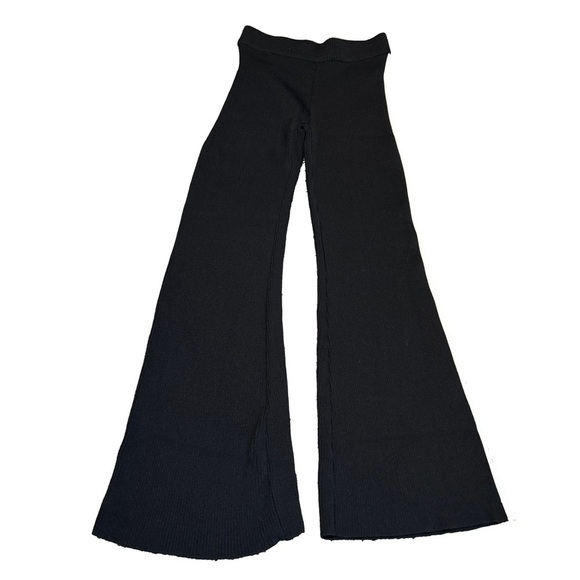 Revolve House Of Harlow Ribbed Flare Wide Leg Black Stripe Pants Small - Picture 3 of 6